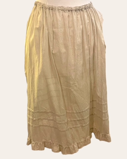 Pintuck Underskirt with Ruffles - Beige