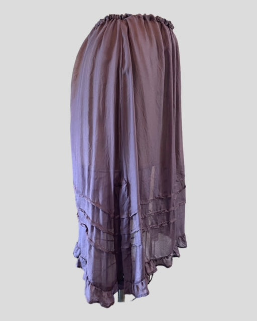 PINTUCK UNDERSKIRT WITH RUFFLES - SUGARED PLUM