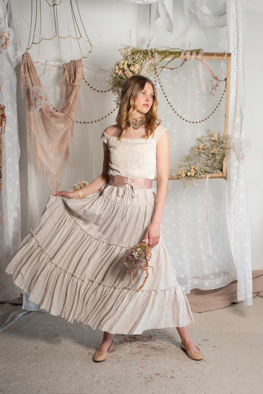 CLEMENTINE SKIRT - Pastel Luxe Linen - Limited Edition