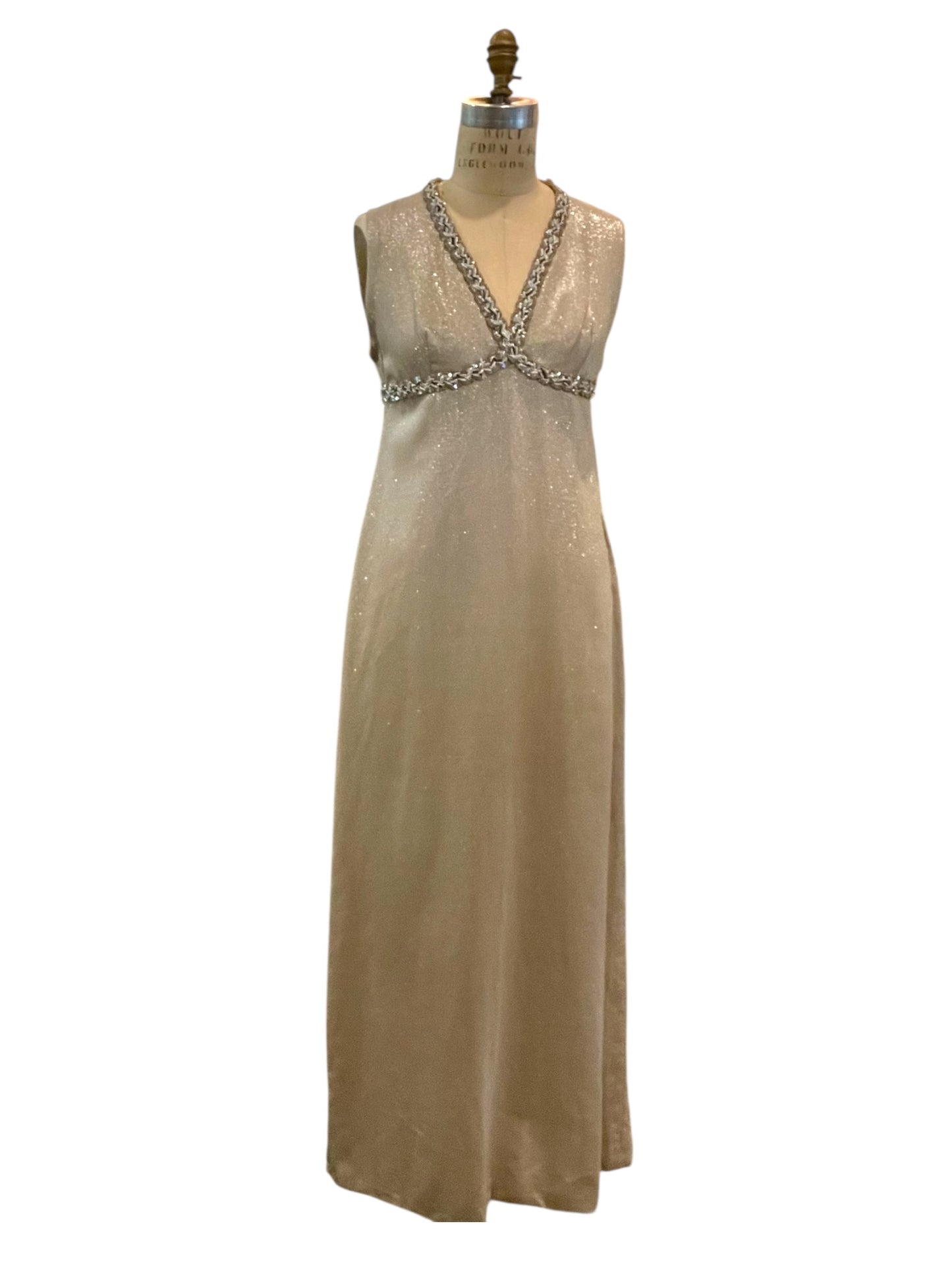 SILVER COLUMN DRESS - 1960s
