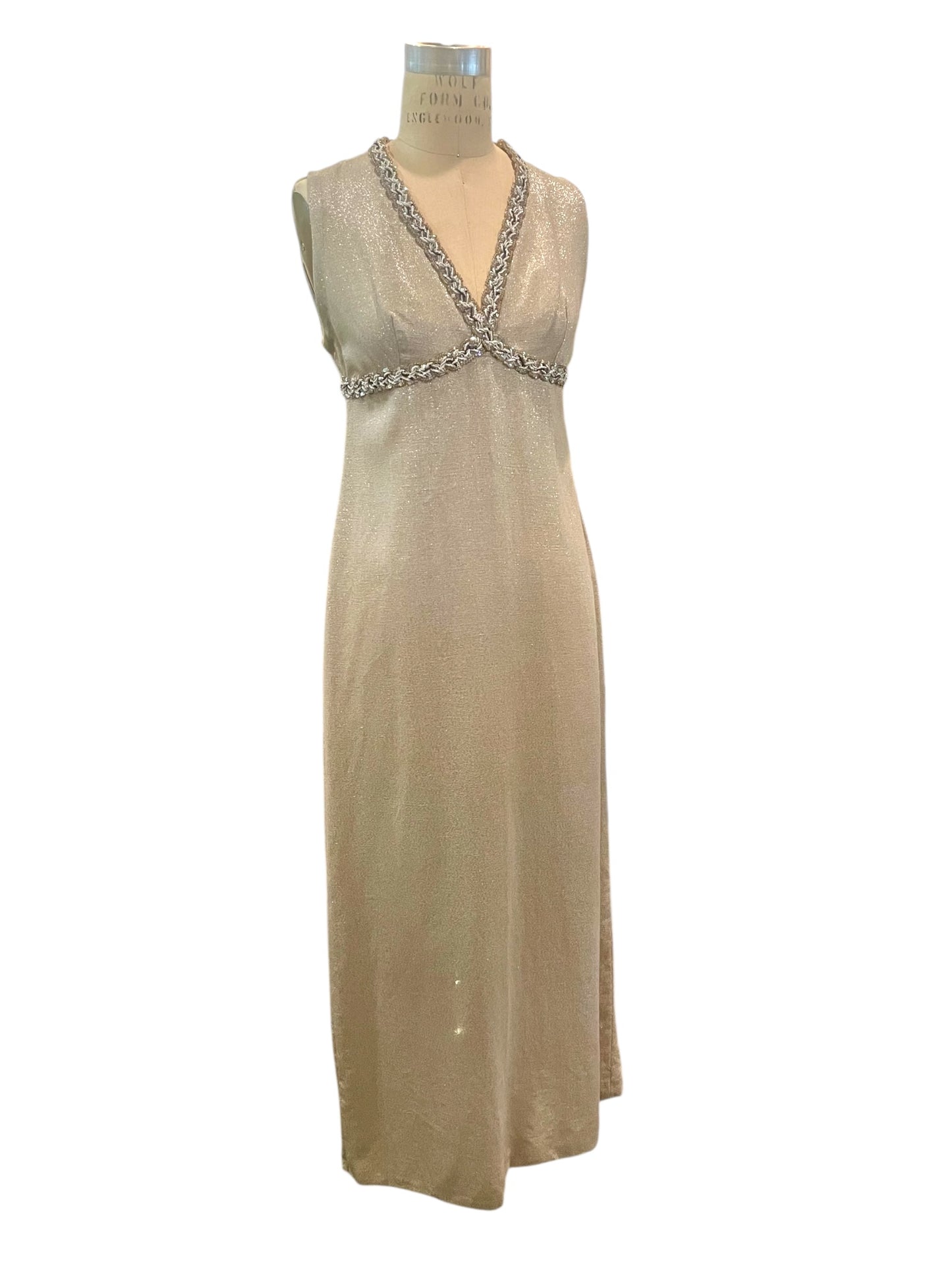 SILVER COLUMN DRESS - 1960s