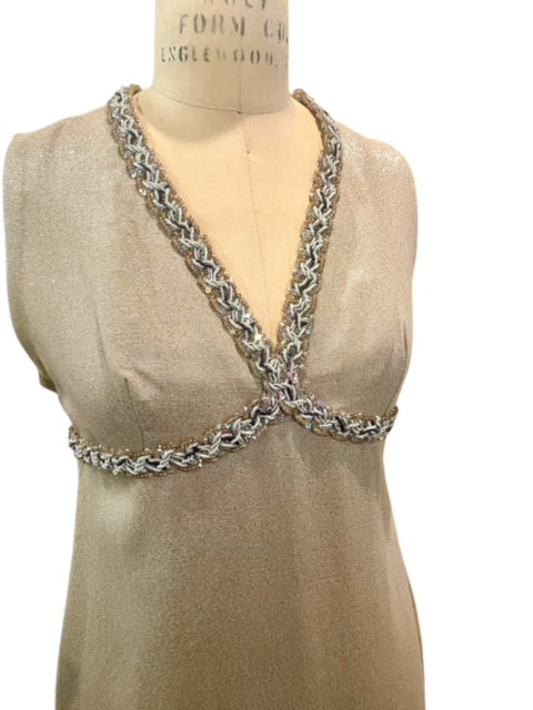 SILVER COLUMN DRESS - 1960s