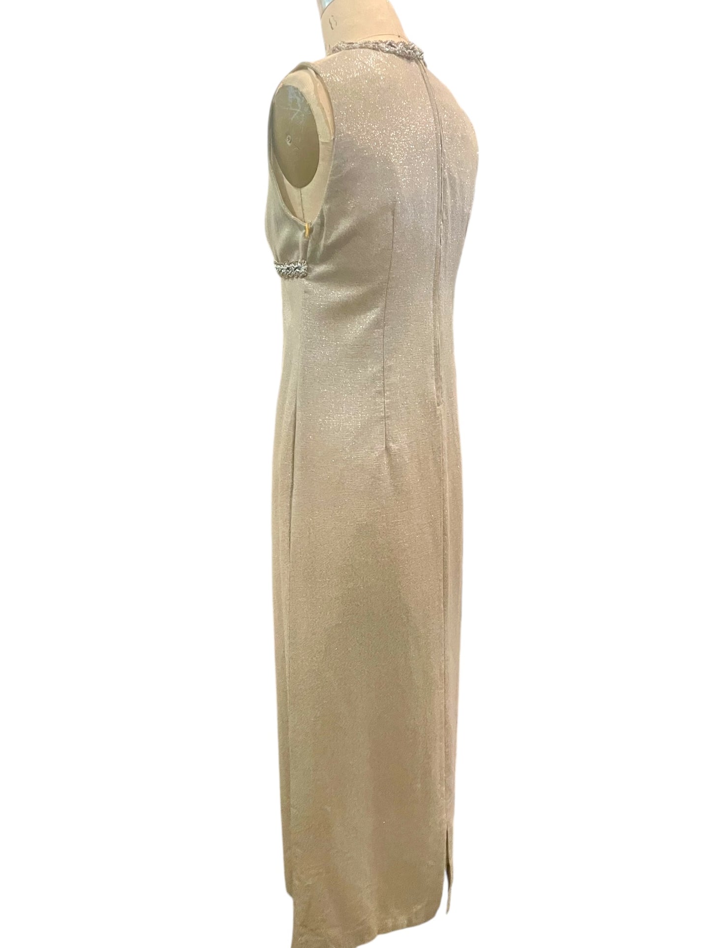 SILVER COLUMN DRESS - 1960s