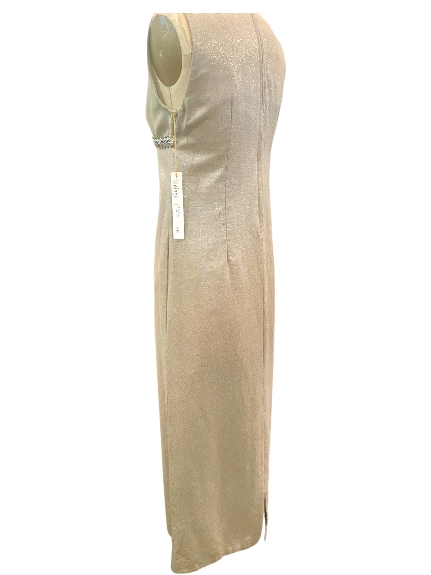 SILVER COLUMN DRESS - 1960s