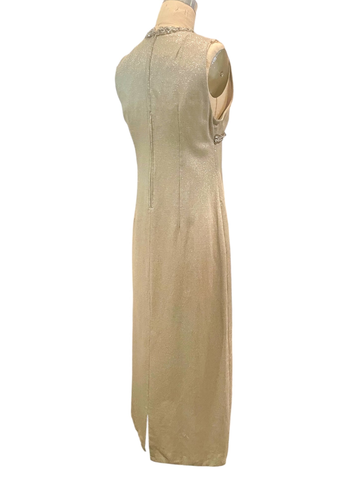 SILVER COLUMN DRESS - 1960s
