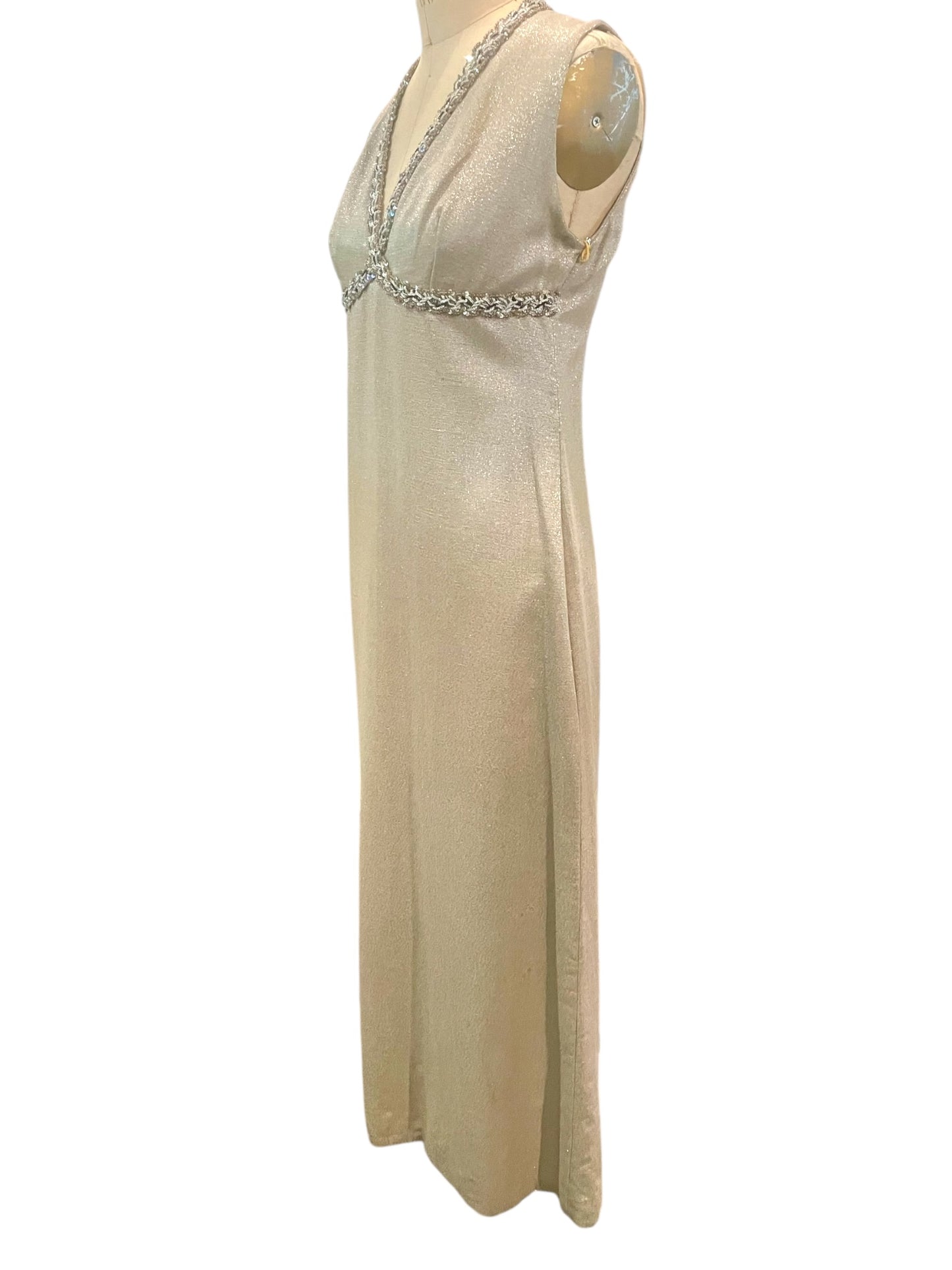 SILVER COLUMN DRESS - 1960s