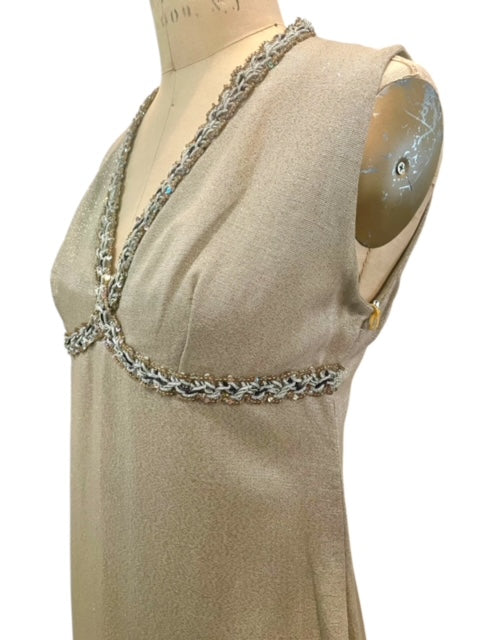 SILVER COLUMN DRESS - 1960s
