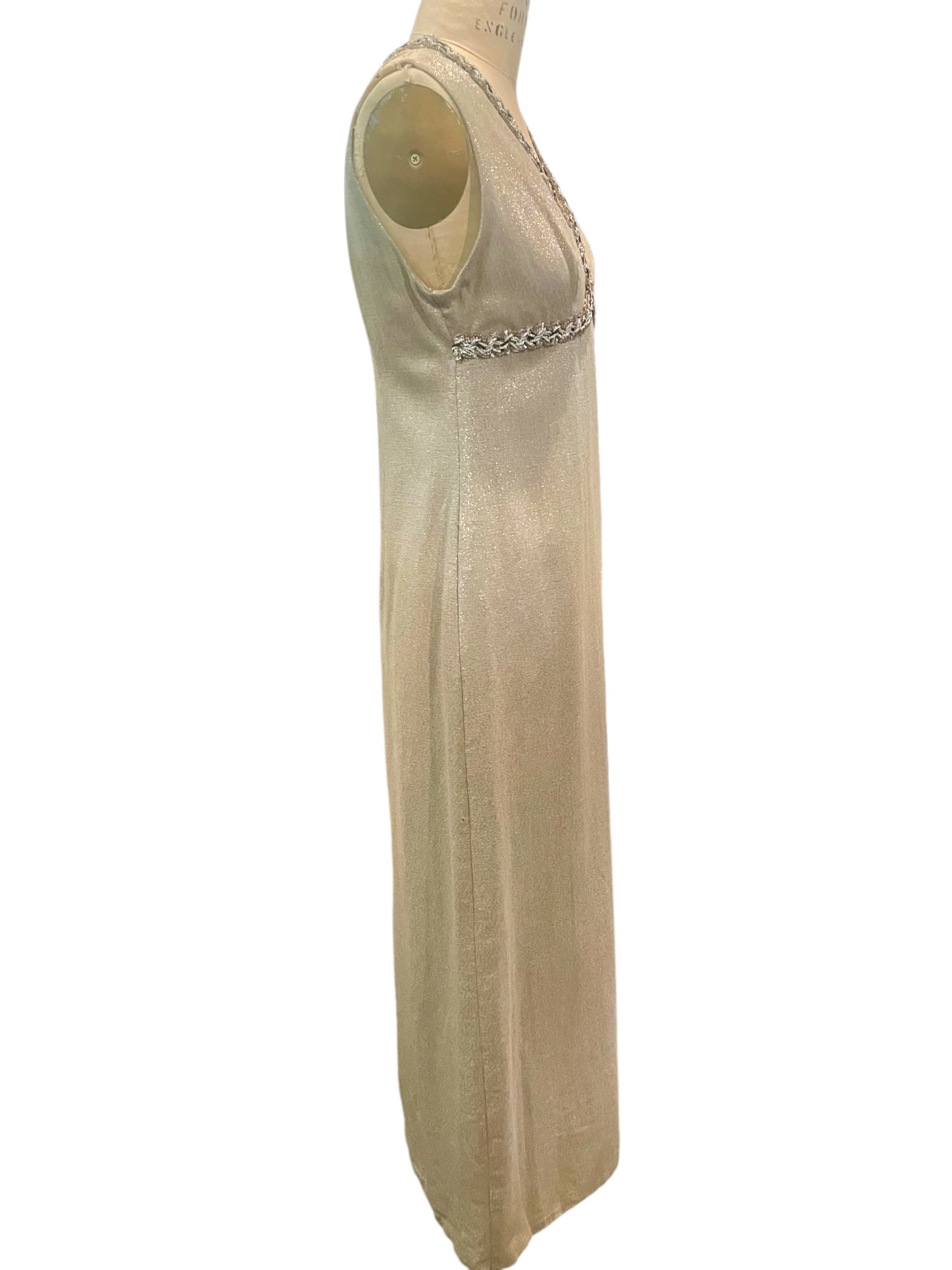 SILVER COLUMN DRESS - 1960s