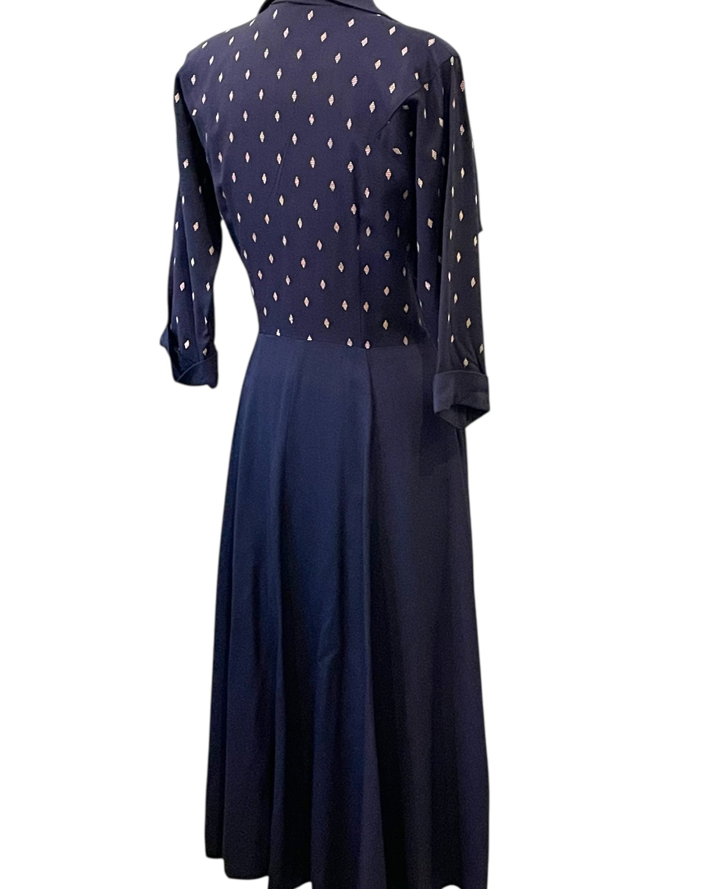 1950s Town and Cottage Navy Faille Dress