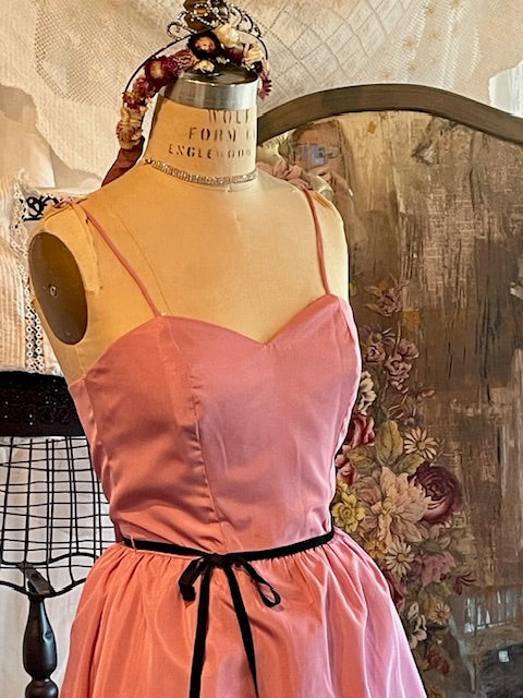 VINTAGE 1980S UPCYCLED PINK PUFF PARTY DRESS
