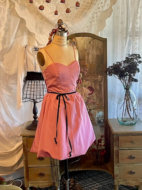 VINTAGE 1980S UPCYCLED PINK PUFF PARTY DRESS