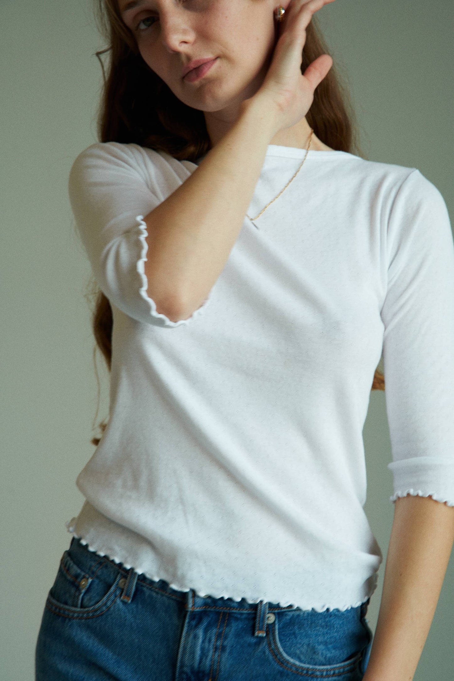 Ballet Pointelle Tee: Butter