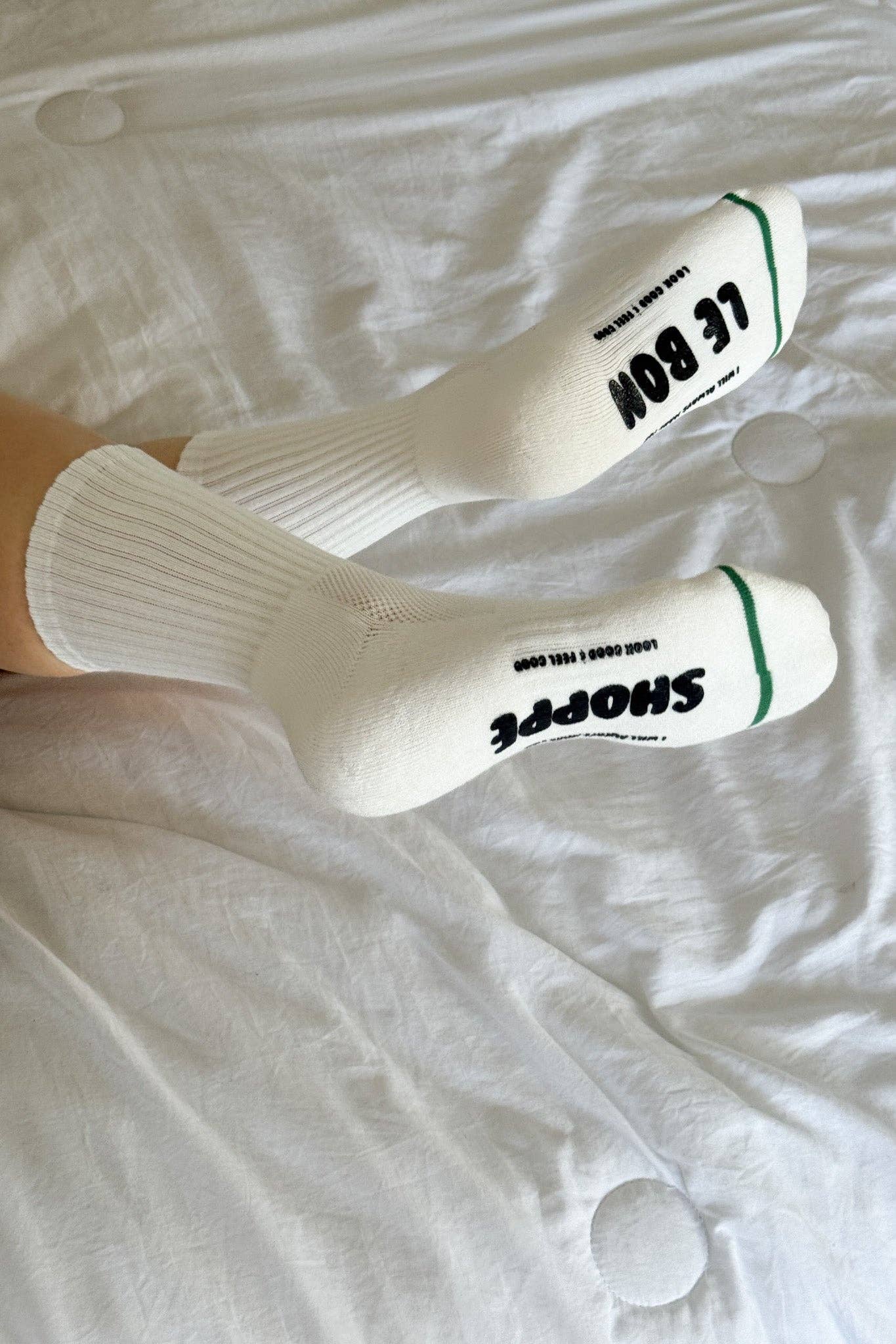 Hugger Socks: WHITE/ BLACK