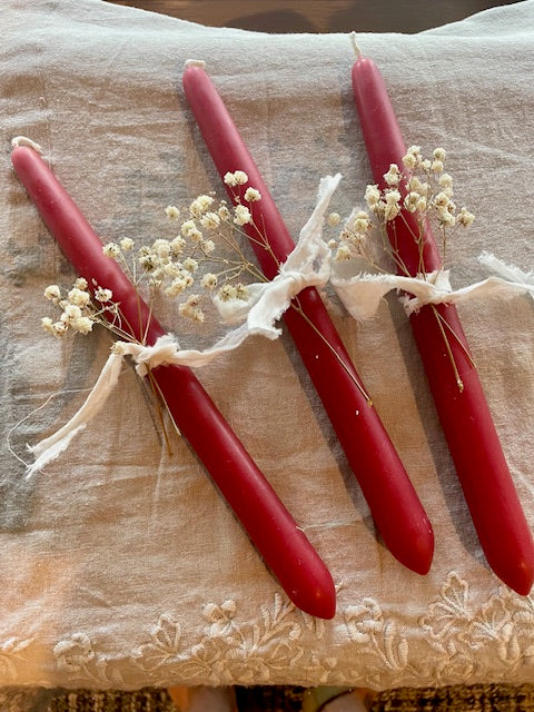 Beeswax Candle - 10" Taper - Americana Red