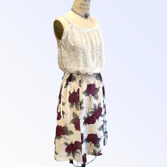 Tie Waist Overskirt - Vintage Rose Print