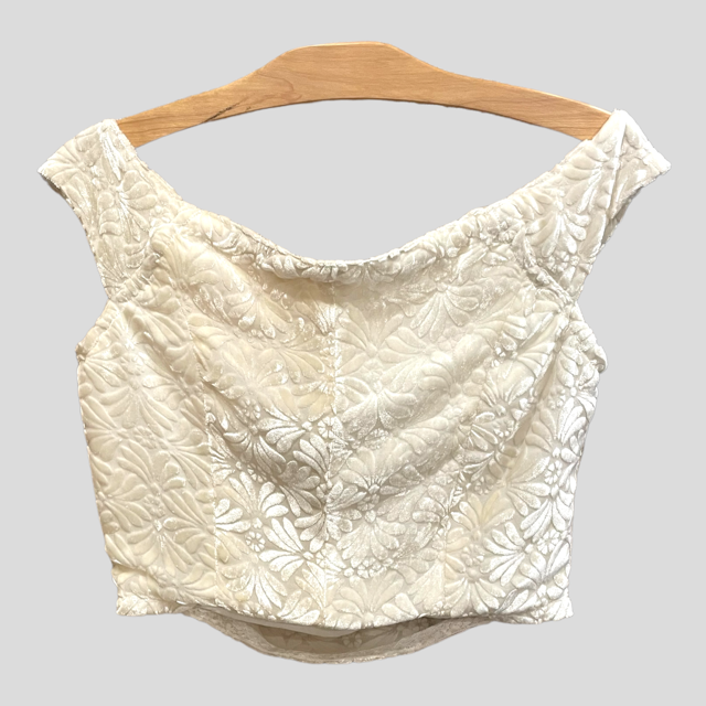 Velvet Cropped Corset - White - Limited Edition OOTD