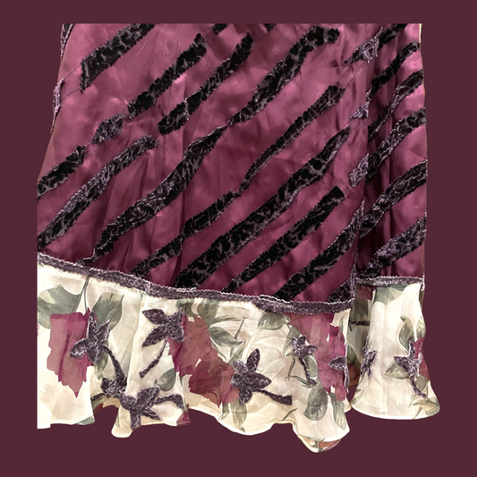 Velvet Saloon Skirt - One of A Kind - Size Small
