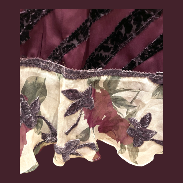 Velvet Saloon Skirt - One of A Kind - Size Small